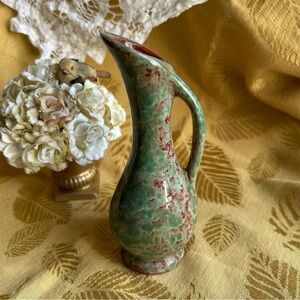 Prince Edward Island Red clay pottery vase; Signed 7” tall